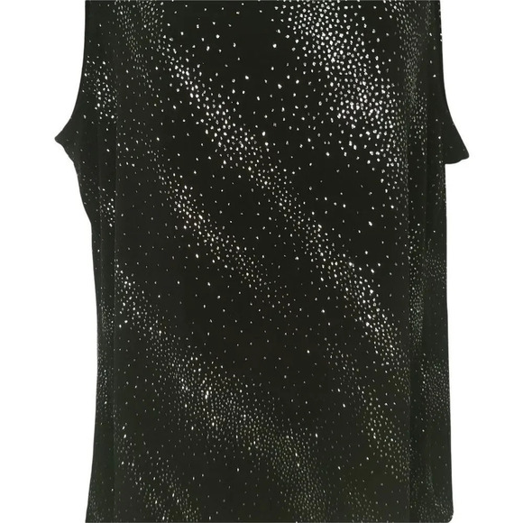 Laura Asymmetric Neckline  Black Glittery Dots on the diagonal XL - Picture 3 of 8